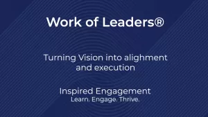 Abstract image of a leadership team collaborating, representing the Work of Leaders framework focused on vision, alignment, and execution.